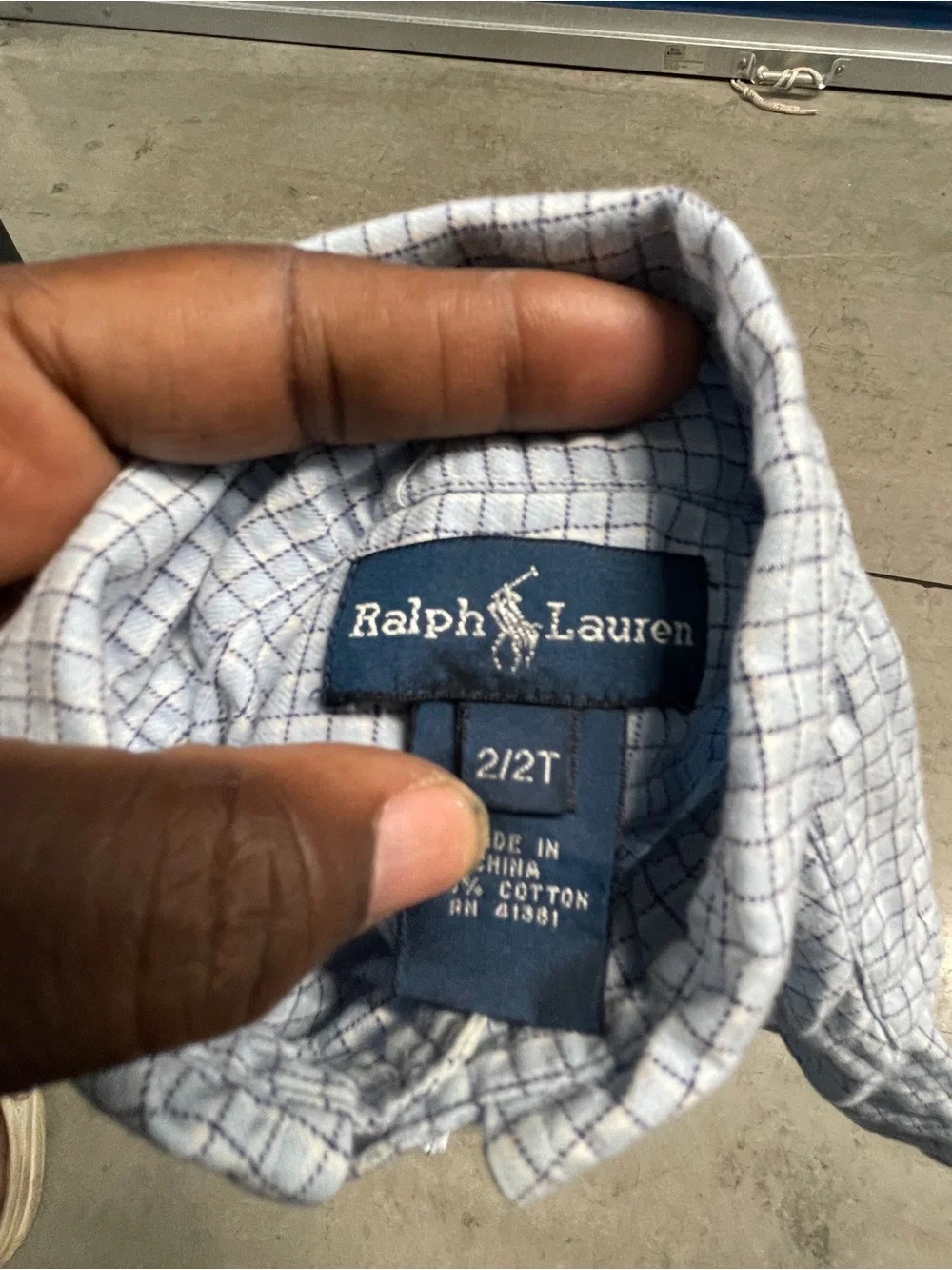 Ralph Lauren Light Blue & White Check Button-Down Shirt - Boys 2T